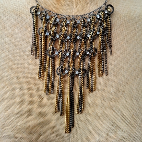 J CREW BEAUTIFUL Chain & Rhinestone Statement necklace